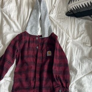 Carhartt Kids Plaid Shirt with Gray Hood